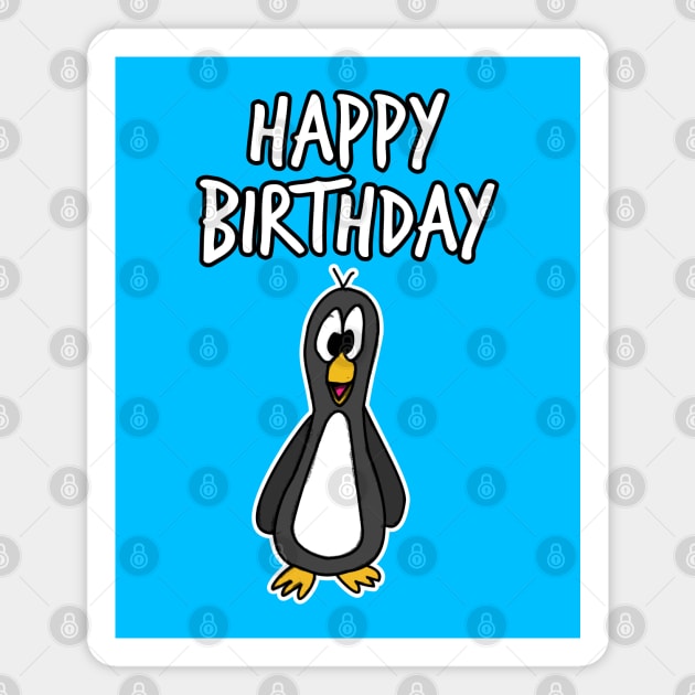 Happy Birthday Penguin Magnet by doodlerob